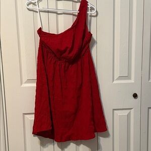 SHEIN Red One Shoulder Dress